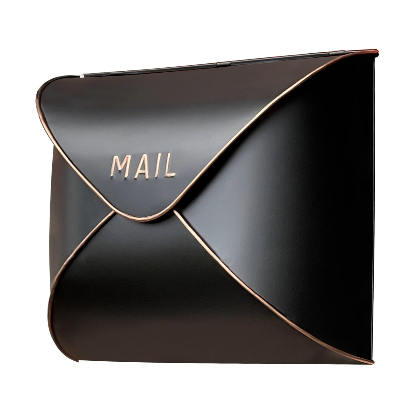 NACH NACH Envelope Wall Mount Mailbox, Maximum Rust Protection Metal Mailbox, Black and Copper Mail Box, Mailboxes for Outside Wall Mount, Outdoor Mailboxes, 13x4.7x10.2 Inches, Wall Mailbox, MB-6941