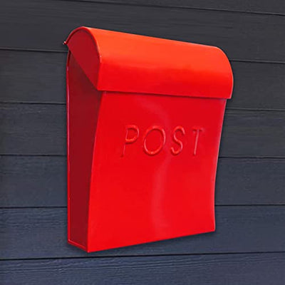 NACH NACH Vicki Red Mailboxes for Outside Wall Mount, Weather Resistant Metal Mailbox, Metal Mailboxes for Outside Wall Mount, Outdoor Mailboxes, Red Mailbox, 11x4.5x12.5 in, MB-7302