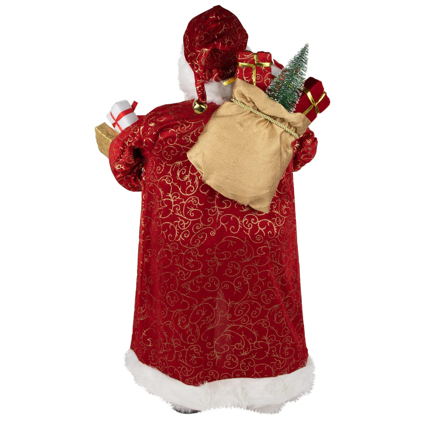 Northlight Northlight Standing Santa Claus in Long Red and Gold Robe with Gifts Christmas Figure, 32"