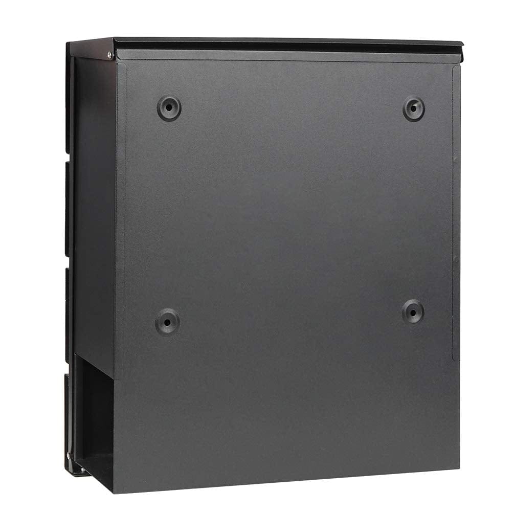 Parrency Lockable Mailboxes with Keys,Outdoor Wall Mounted Mail Box with Large Capacity,14 3/10" x 4 1/10" x 13", Black