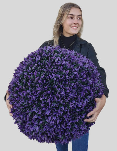 23" XL Jagged Purple Leaf Topiary Ball