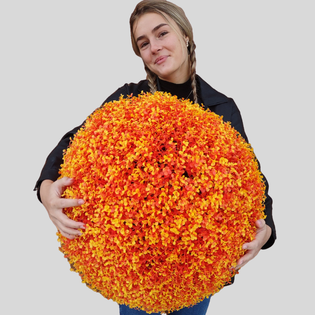 23" XL Orange Eucalyptus Topiary Ball