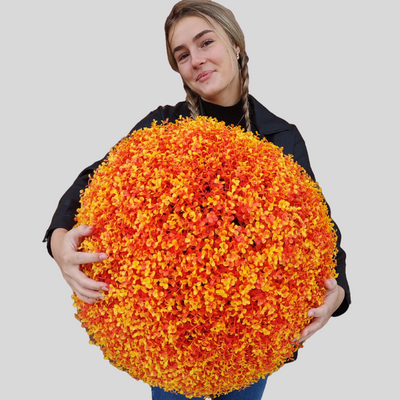 23" XL Orange Eucalyptus Topiary Ball