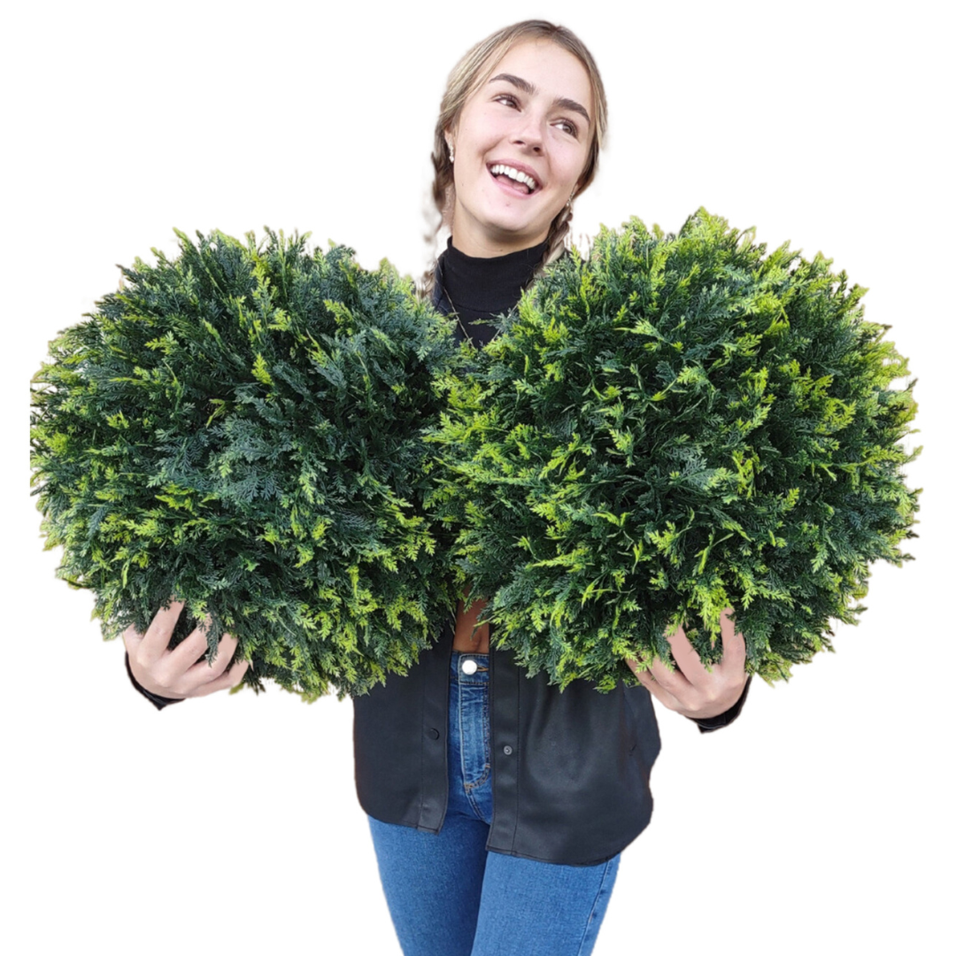 16” Pair of Large - Cedar Cypress Topiary Balls