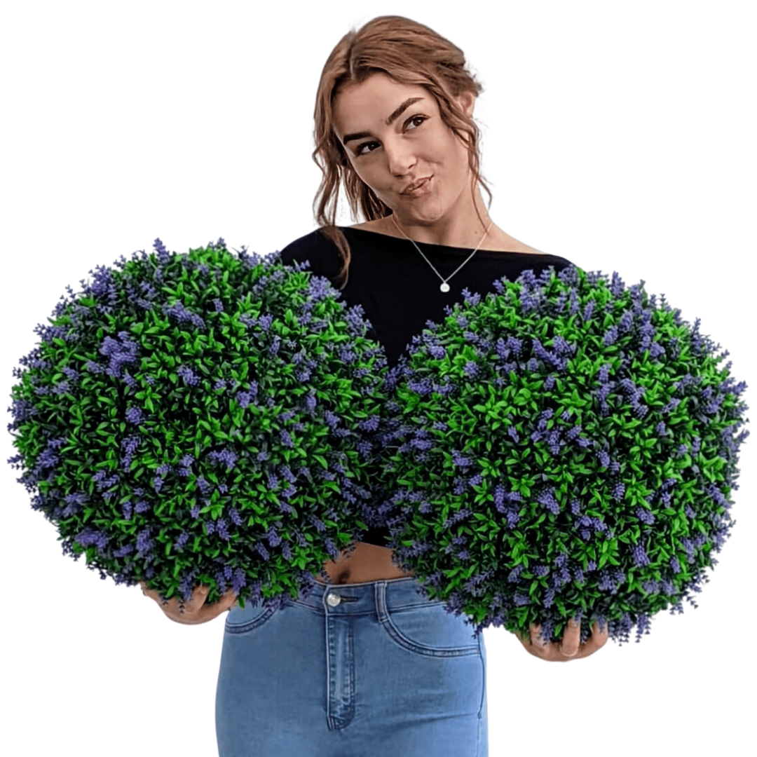 16” Pair of Large - Lavender Topiary Balls
