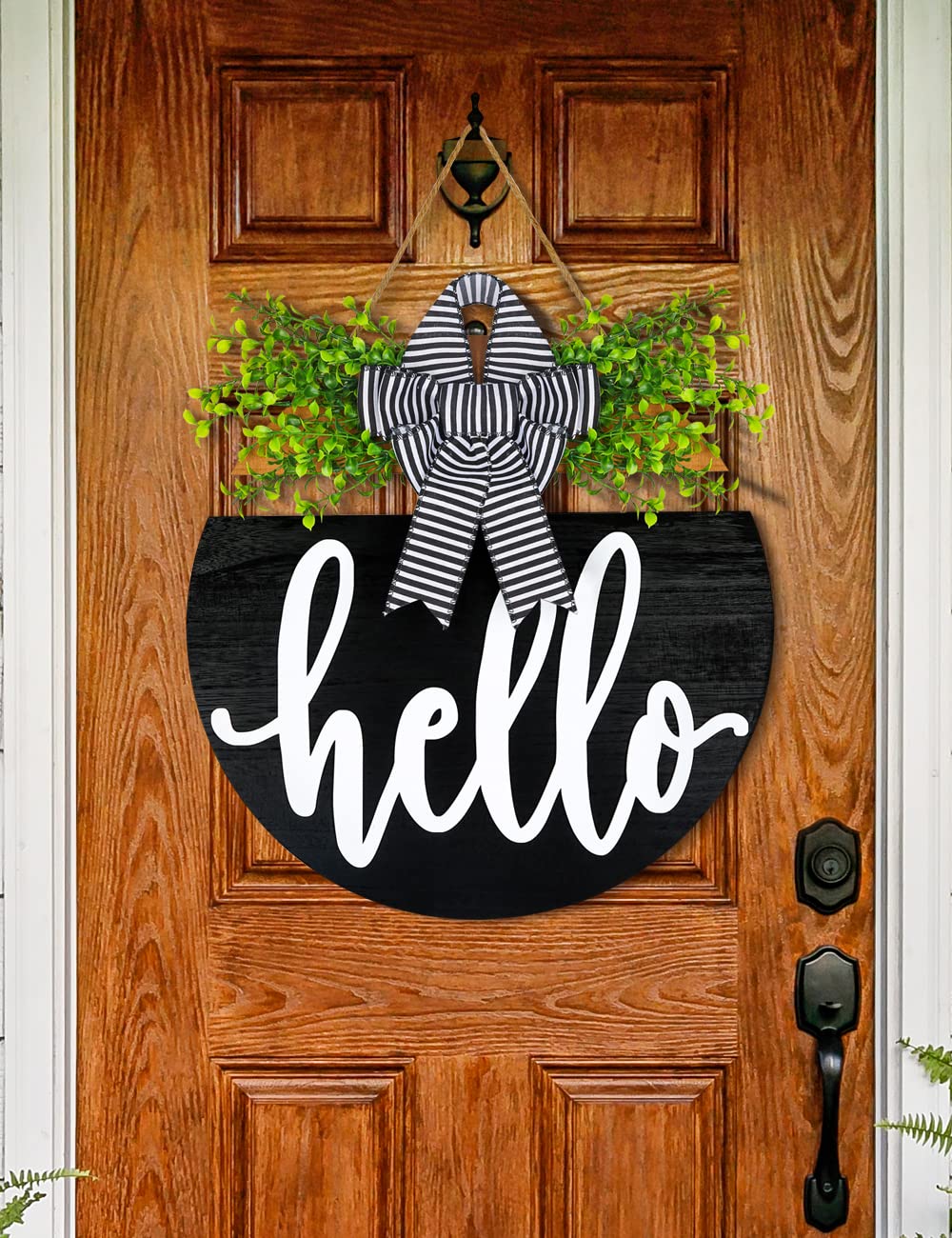 PSOIRGCNH 17 inch Rustic Welcome Sign with Bow and 3D Letters for Front Door