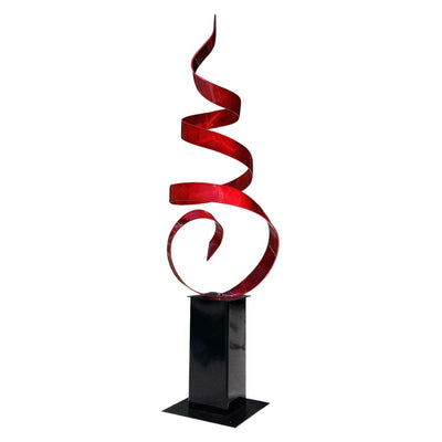 Statements2000 Statements2000 48-inch Abstract Indoor Outdoor Garden Decor, Metal Yard Sculpture, Red Sea Breeze