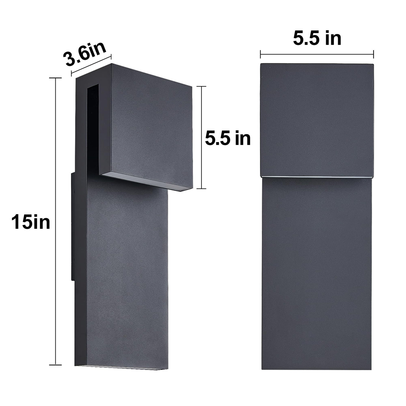 Tarentlight Tarentlight Modern LED Outdoor Wall Sconce 3000K 17W Integrated LED Outdoor Wall Mount,Anti Rust Textured Black Suit for Wet Locations and Easily Installed in Any Direction.Bulb Included.