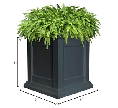 Tusco Products Tusco Products Modern Colonial Planter, 16-inch, Black