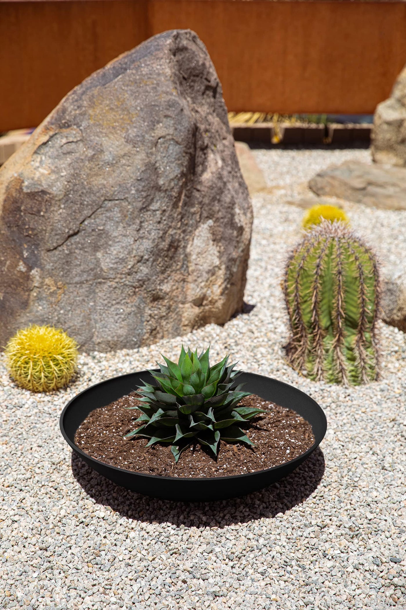 Veradek Veradek 24" Lane Round Bowl Planter for Indoor or Outdoor Use - 2-Pack Black