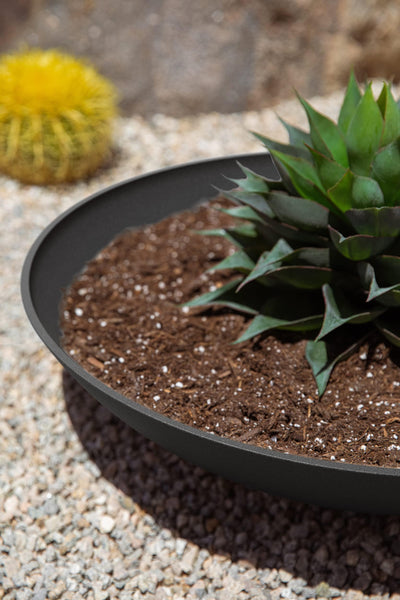 Veradek Veradek 24" Lane Round Bowl Planter for Indoor or Outdoor Use - 2-Pack Black