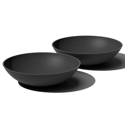 Veradek Veradek 24" Lane Round Bowl Planter for Indoor or Outdoor Use - 2-Pack Black