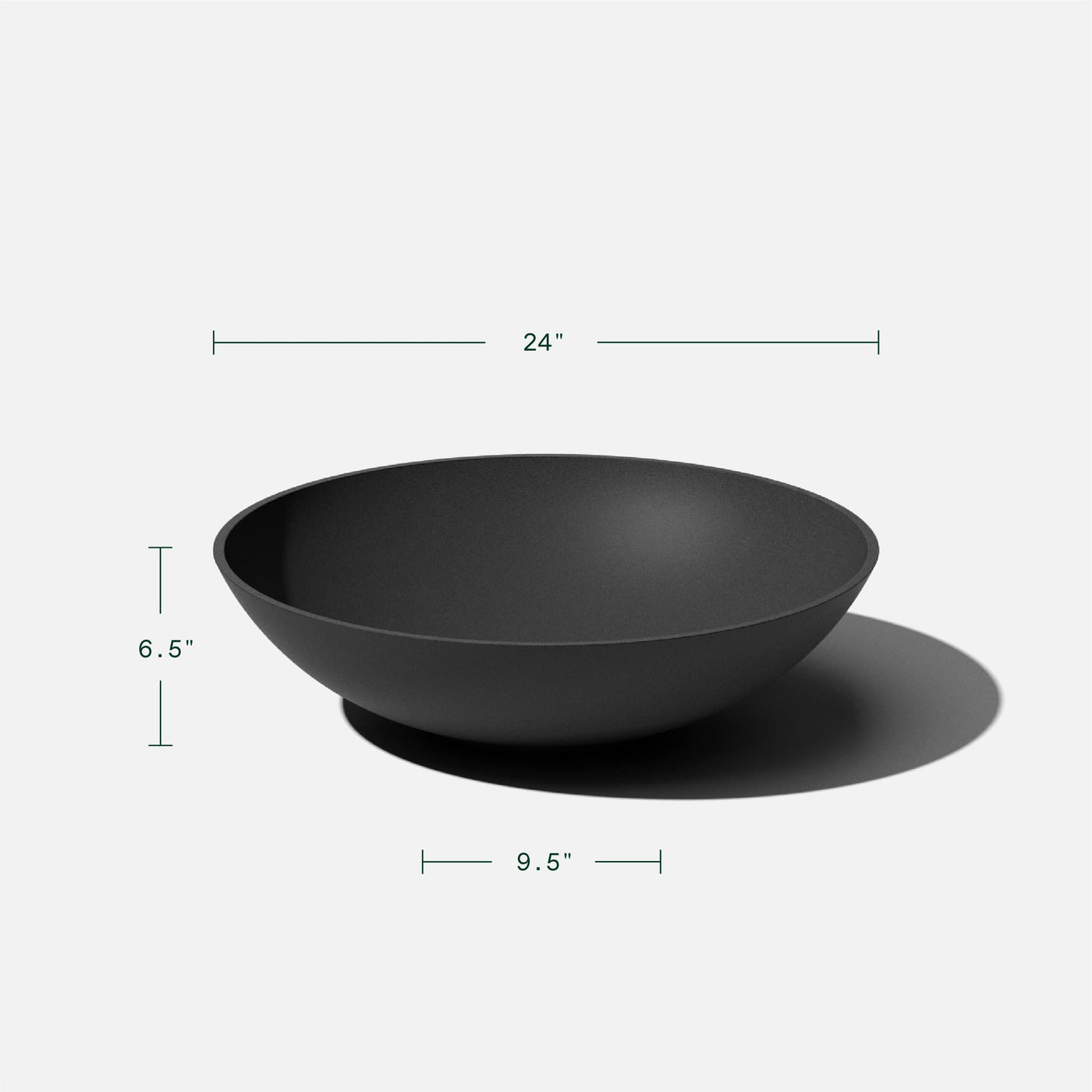 Veradek Veradek 24" Lane Round Bowl Planter for Indoor or Outdoor Use - 2-Pack Black