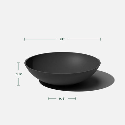 Veradek Veradek 24" Lane Round Bowl Planter for Indoor or Outdoor Use - 2-Pack Black