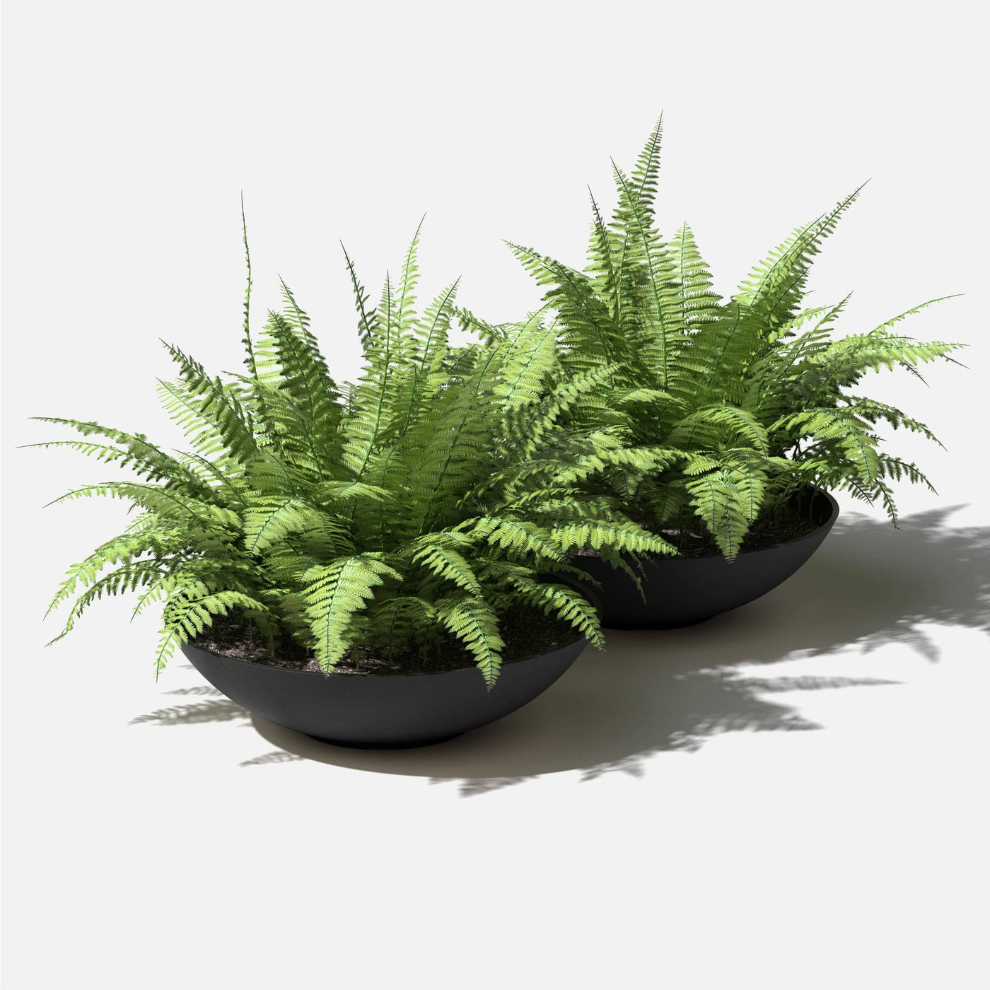 Veradek Veradek 24" Lane Round Bowl Planter for Indoor or Outdoor Use - 2-Pack Black