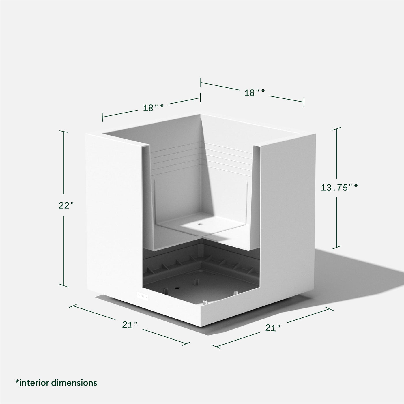 Veradek Veradek Block Series Cube Plastic Planter - Large Square Planter for Indoor or Outdoor Patio/Garden | Durable All-Weather Use with Drainage Holes | Modern Décor for Tall Plants, Trees, Flowers