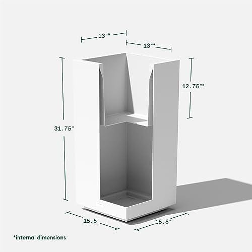 Veradek Veradek Block Series Pedestal Planter - Tall Planter for Indoor or Outdoor Front Porch | All-Weather Use with Removable Insert Bucket | Modern Décor for Flowers, Tall Trees, Faux Plants