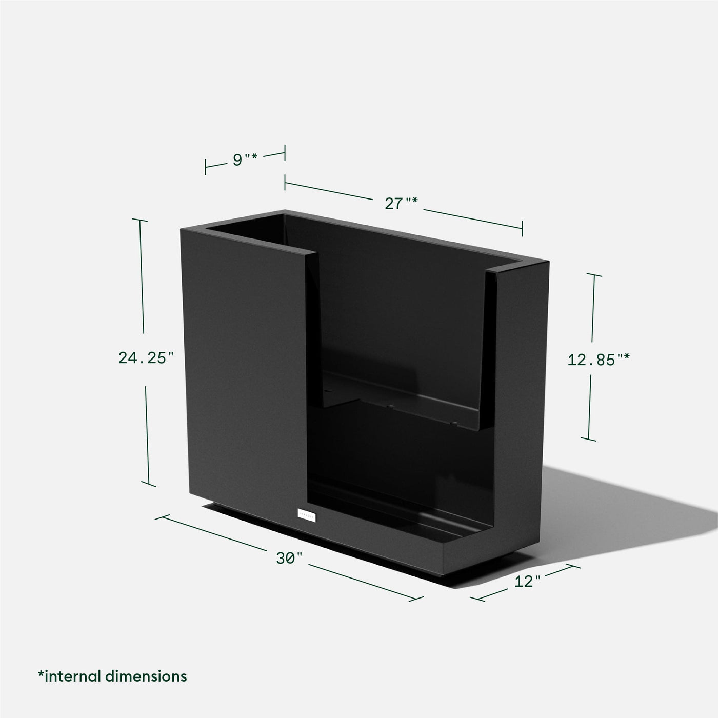 Veradek Veradek Block Series Span Plastic Planter - Tall Rectangular Planter for Outdoor Patio/Porch | Durable All-Weather with Removable Insert Bucket | Modern Design for Plants, Flowers, Garden