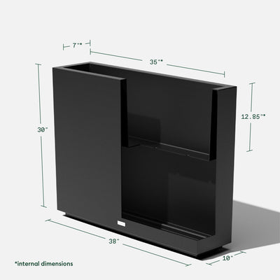 Veradek Veradek Span Plastic Box Series Planter - Tall Rectangular, White, All-Weather Resistant, Removable Insert Bucket, Modern Design, Indoor/Outdoor Use