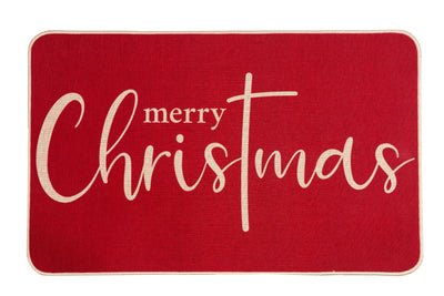 Woiqeuwr Woiqeuwr Merry Christmas Door Mat Red Xmas Doormats Christmas Non-Slip Front Door Rubber Rugs for Entrance Porch Winter Holiday Outdoors Mat 17 x 27 Inch (Merry Chritmas)