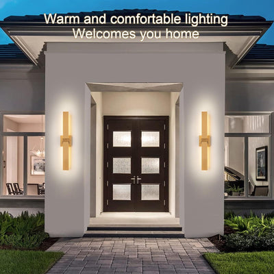 Zicbol Zicbol Modern LED Outdoor Wall Sconce 27.2" Gold Outdoor Wall Lights Exterior, Outdoor Light Fixtures Wall Mount on House, Garage, Porch, Patio, Front Door etc